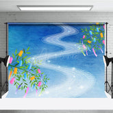 Aperturee - Aperturee Charming Summer Scene Paper Windmills Sky Backdrop